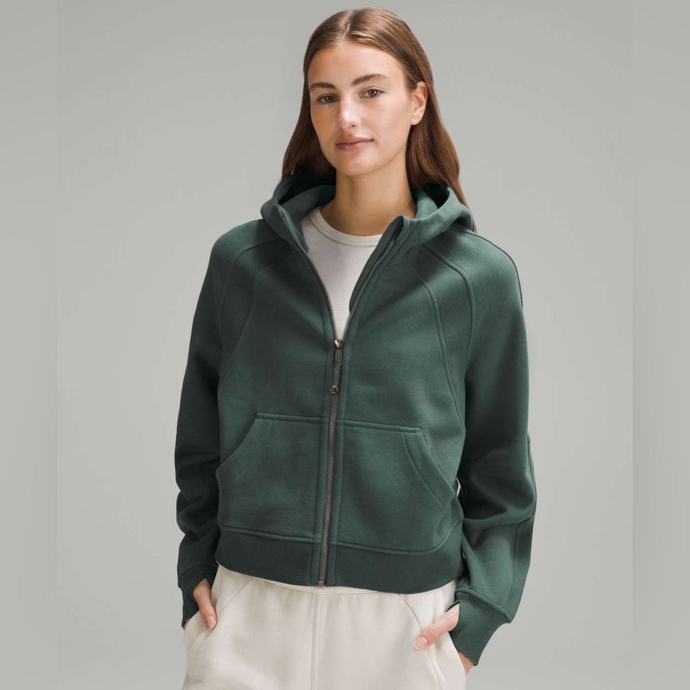 LULULEMON SCUBA OVERSIZED FULL ZIP HOODIE DARK FOREST SIZE XS/S